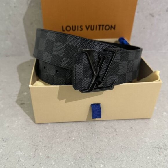 Lous Vuitton LV Initiales Belt Damier Graphite Canvas Gray Size 90/36 M9808 - Picture 1 of 3
